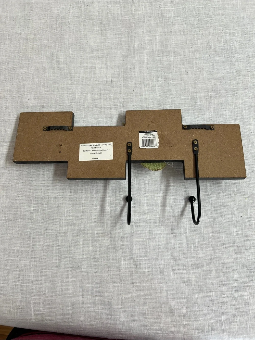 🌞 Home Wall Decor 'HOME' Hook Coat Rack with Green Burlap Flower for “o”
